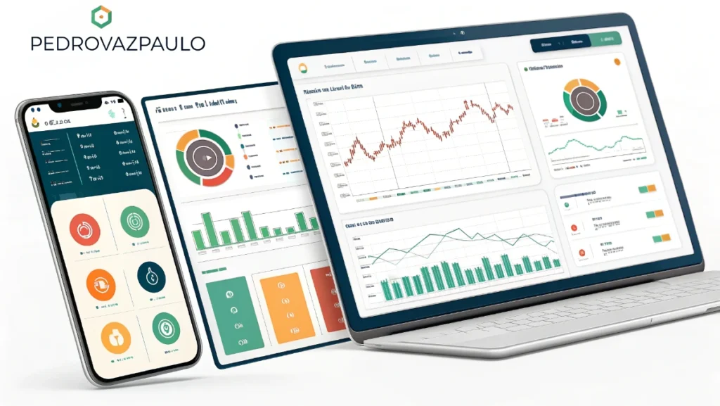 PedroVazPaulo crypto investment app interface displaying real-time analytics and performance metrics