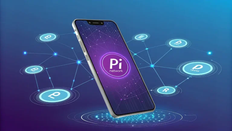 Cryptocurrency pi network mobile mining app interface showing daily mining button and user dashboard