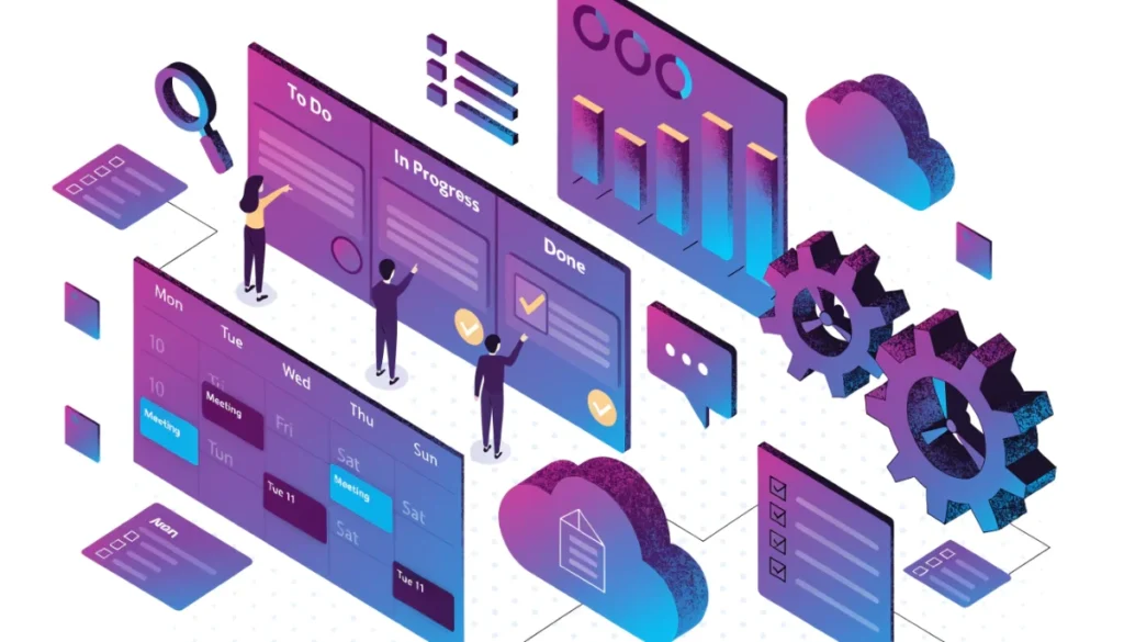 Digital management tools and technology platforms for productivity and team collaboration