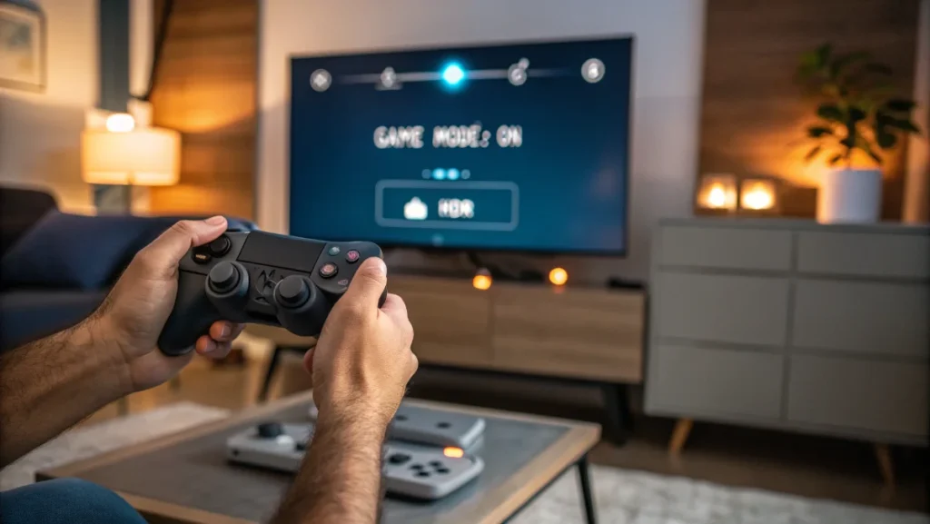 European gamer optimizing console settings and network configuration for enhanced gaming performance