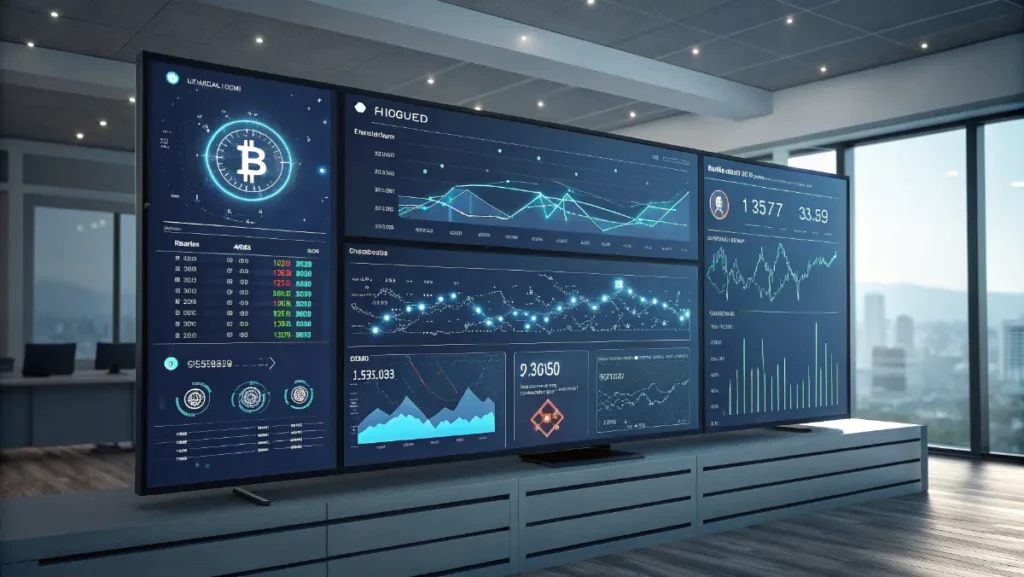 Ftasiastock platform dashboard showing crypto markets and technology news analytics interface