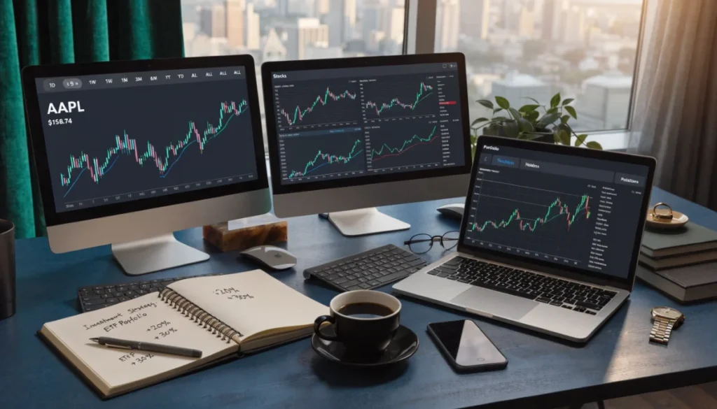 Pedrovazpaulo stocks investment portfolio growth chart with financial planning tools and data analysis