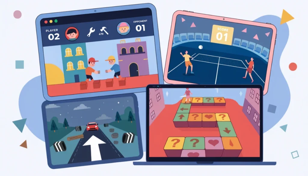 Students playing popular classroom 15x games including 1v1 lol and drive mad on school devices